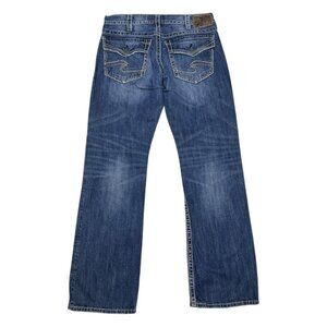 SILVER JEANS Zac Flap Flared Boot Luxury Designer Denim Jeans Pants Mens 34x34